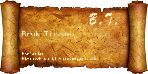 Bruk Tirzusz névjegykártya